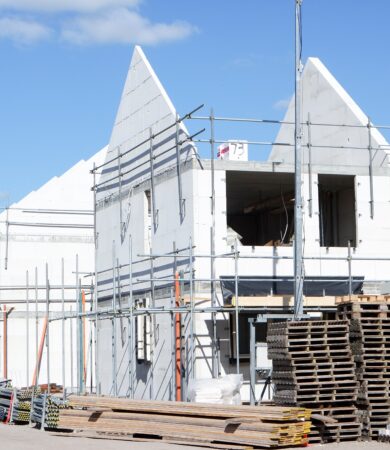 New houses construction site.
